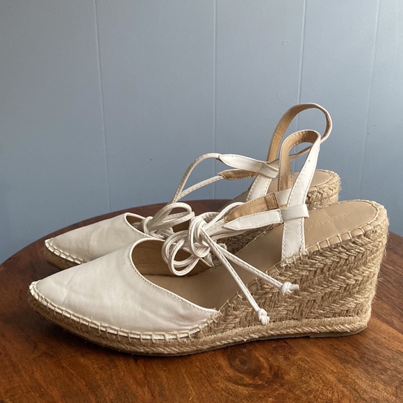 EUC White Ankle-Tie Espadrilles sz 10 / 41 - Picture 3 of 5